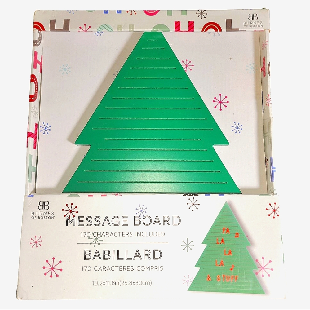 Burnes of Boston 170 Character Christmas Tree Message Board 10.2"X11.8"X0.25"